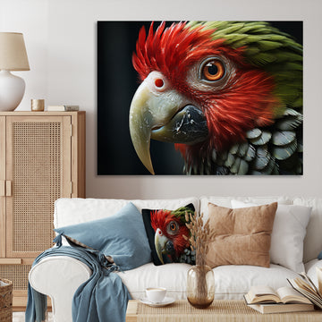Red Parrot Portrait - Parrot Wall Art Prints